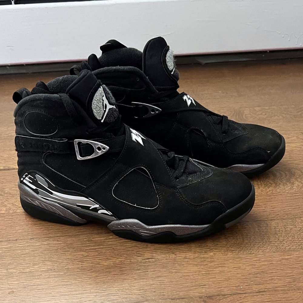 Air Jordan 8 Retro Black/White-LT Graphite Sneakers